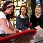 interior designer discussing with customers